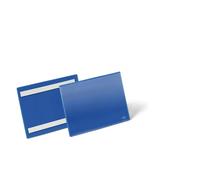 Durable Adhesive Ticket Holder Label Pouch Document Pockets | 50 Pack | A5 Blue