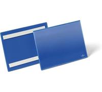 Durable Adhesive Ticket Holder Label Pouch Document Pockets, 50 Pack, A5 Blue