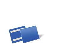 Durable Adhesive Ticket Holder Label Pouch Document Pockets | 50 Pack | A6 Blue