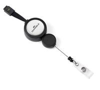 Durable Badge Reel PLUS with Black Lanyard | Pack of 10 | Ideal for Securely Holding Name Badges, Security Passes, Key Fobes, etc.
