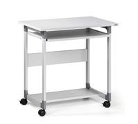 Durable Adjustable Mobile PC Computer Desk Workstation Trolley on Wheels | Grey