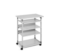 Durable Adjustable Mobile PC Computer Desk Workstation Trolley on Wheels | Grey