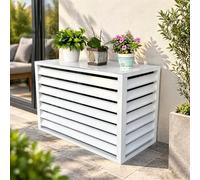 Durable air conditioner covers for outside with top lid For exterior wall | weatherproof fire safe, maintains normal ventilation for 5HP units(White, 120×70×150 cm)