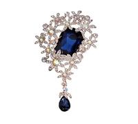 Durable Alloy Flower Brooch Crystal Accent Handcraft Detail Formal and Daily Wear Sophisticated Women Flower Brooch for Women, One Size