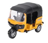 Durable Alloy Three Wheel Motorcycle Model Toy with Sound and Light Effects, Stable Design for Players of All Ages (Yellow)