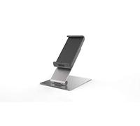 Durable Aluminium Foldable Tablet Holder Ipad Desk Stand - Lockable & Rotatable, Silver