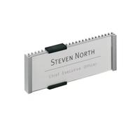 Durable Information Sign 149 x 52.5 mm Silver Door and Wall Sign Includes Fi