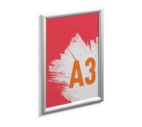 Durable Aluminium Outdoor Snap Frame A3 - Waterproof and UV-Resistant Poster Frame - Can be Mounted via Screwing or Adhesive Pads - Silver