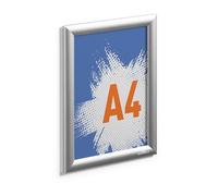 Durable Aluminium Outdoor Snap Frame A4 - Waterproof and UV-Resistant Document Frame - Can be Mounted via Screwing or Adhesive Pads - Silver