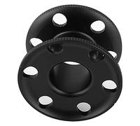Durable Aluminum Alloy Diving Finger Spool, Lightweight Underwater Reel for Scuba and Snorkeling, Empty Line Spool with Large Center Hole for Glove Use, Cave and Technical Diving A (Black)