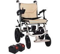 Durable Aluminum Alloy Ultra-Lightweight Wheelchairs, Portable Wheelchair with Flip-Back Desk-Length Arms, Mobility Chair Remote Control 5.2 ah Battery 380W (2 X 190W) Dual Motor Aluminium Frame