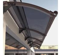 Durable Aluminum Awning for Doors & Windows Rain & Sun Shelter Garden Canopy with Gutter Outdoor Shade 80x250cm Small Size Canopy for Patios