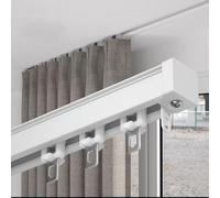 Durable Aluminum Curtain Track Ceiling/Wall Mount Silent Sliding System for Room Dividers Supports Heavy Curtains 2.0 2.5mm Wall Thickness White Finish