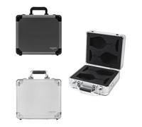 Durable Aluminum Hard Shell Silver Wine Glass Case - Travel Carrier with EVA Foam Inserts, Compatible with Riedel Performance Pinot Noir Glasses (Not Affiliated, Glasses Not Included)