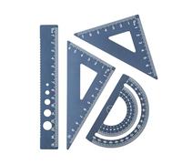 Durable Aluminum Math Ruler Set of 4 for Students and Professional Round Edge Rulers