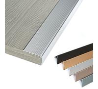 Durable Aluminum Stair Nose Molding Edge Protector - 1.2in to 4in Wide for Wood, Vinyl, Tile, Laminate - 1 Piece(Silver,5cmx100cm)
