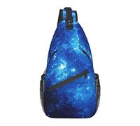 Durable Anti Theft Sling Bag Compatible with Blue Galaxy Pattern Shoulder Chest Bag Multipurpose Cross Body Backpack Lightweight Casual Daypack