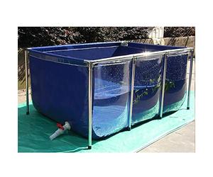 Durable Aquaculture Water Tank with Drain Valve, PVC Fish Pond for Koi, Aquatic Farming & Garden Decor