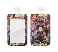 Durable Badge Holder for Professionals Kingdom Hearts Sora Riku Kairi Badge Holder Adjustable ID Card Holders for Workplace Events Secure Clip with Clear Visibility