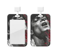 Durable Badge Holder for Professionals Michael Jackson Badge Holder Adjustable ID Card Holders for Workplace Events Secure Clip with Clear Visibility
