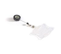 Durable 821919 Double Layer Card Sleeve for ID Cards with Retractable Reel Clip 54 x 85 mm Tape Length 80 cm Pack of 10