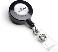 Durable Badge Reel In Charcoal Pack Of 10 Ideal For Securely Holding Name Badges, Security Passes, Key Fobes, Etc.