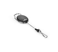 Durable Badge Reel STYLE in Black with Spring Clip Pack of 1 Perfect for Sec