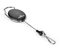 Durable Badge Reel STYLE in Black with Spring Clip | Pack of 1 | Perfect for Securely Holding Name Badges, Security Passes, Key Fobs, etc.