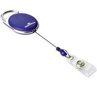 Durable Oval Badge Reel with Integrated Metal Clip Blue (Pack of 10) 8324/07