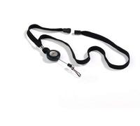 Durable Badge Reel With Black Lanyard - Pack Of 10 - Perfect For Securely Holding Name Badges, Security Passes, Key Fobs, Etc.
