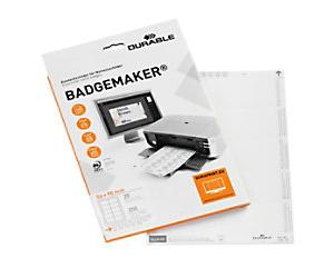 DURABLE Badgemaker Badge Clip Insert 9 x 5.4 cm Paper 20 Sheets Pack of 10