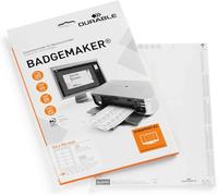 Durable Badgemaker Name Badge Inserts 54 x 90mm, Pack of 200, White | Printable Micro-Perforated A4 Sheets of Paper, Create Professional Badges in Minutes, Laser and Ink Jet, Made in Germany