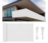 Durable Balcony 1000x125cm UV Protection Weather Resistant Cover for Deck Railing & Pools Rectangle Design White Ideal for Outdoor Privacy