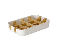 Durable Bamboo Soap Dish with Drainage - Natural Soap Holder for Shower, Bathroom, Kitchen(COLOR:White)