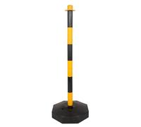 Durable Barrier Bollard - High Visibility Traffic Delineator Post for Crowd Control and Parking Management(Yellow,112cm 1pcs)