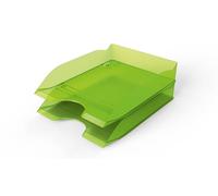 Durable Basic Letter Trays A4, Set of 6 Stackable Desktop Letter Trays, in Trays for Letters, Magazine Files, etc, Lime Green