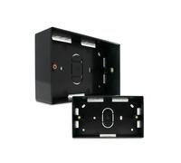 Durable Black 2-Gang Back Box - Universal Pattress Box for Electrical Fittings, Flush Mount & Surface Installations