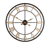 Premier Housewares Metal Wall Clock - Black and Gold, Gold
