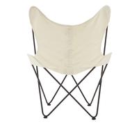 Durable Black Butterfly Chair, Sling Seat Occasional Chair For Outdoor Garden, Compact Accent Lounge Chair Premier Housewares Cream One Size
