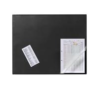 Durable Black Desk Mat With Transparent Overlay 520x650mm Free Next Day Delivery