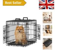 Durable Black Dog Crate for Extra Small Breeds, 2 Doors, Easy Cleanup, 61cm
