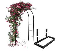 Durable Black Metal Arch for Climbing Plants - 180 x 220 cm Wedding & Party Decoration Sturdy Outdoor Arbor Ideal for Rose Gardens & Events