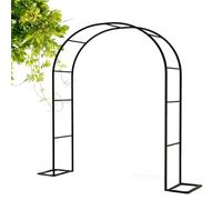 Durable Black Metal Garden Arch for Climbing Plants Sturdy Rose Arches Tubular Arbor Various Sizes (W120xH220cm W140xH230cm W180xH220cm) Elegant Garden Decoration
