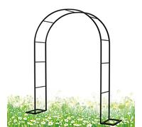 Durable Black Metal Garden Arch Trellis 180W x 220H cm - Ideal for Climbing Plants Vines Roses & Flowers - Perfect Outdoor Decoration to Enhance Your Garden Landscape