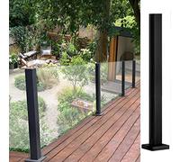 Durable Black Steel Corrosion-Resistant Glass Fence Posts, Ideal for Outdoor Use, Perfect for Modern Glass Fencing Solutions, Enhance Your Outdoor Aesthetics.