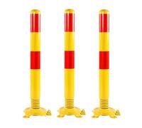 Durable Bollard Post - Spring-Loaded Parking Post with Warning Stripes for Enhanced Driveway and Garage Security