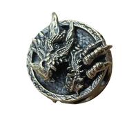 Durable Brass Dragon Pendant Accessory with Paracord for Outdoor Camping Hiking Survival and Craft Projects
