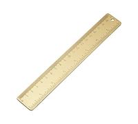 Durable Brass Ruler 20cm/7.9inch - Precision Measuring Tool for Students, School, Office & Engineering, Architect Drawings, Crafting - Non-Slip Design with Clear