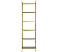 Durable Brick Design Bookshelf, Contemporary Design Slimline Book Shelf, Lattice Pattern Tall Book Shelf Premier Housewares Gold One Size