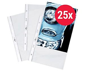 DURABLE Business Punched Pockets A5 Clear Transparent 60 microns PP (Polypropylene) Top Opening 6 Holes 2651 Pack of 25